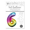 Picture of FOIL BALLOON NUMBER 6 MULTI COLOUR 25 INCH